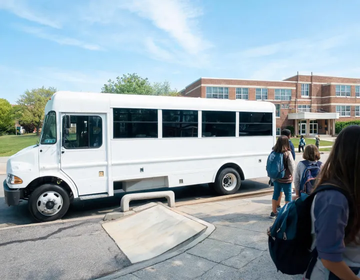 Mini bus serving a school and community passenger route